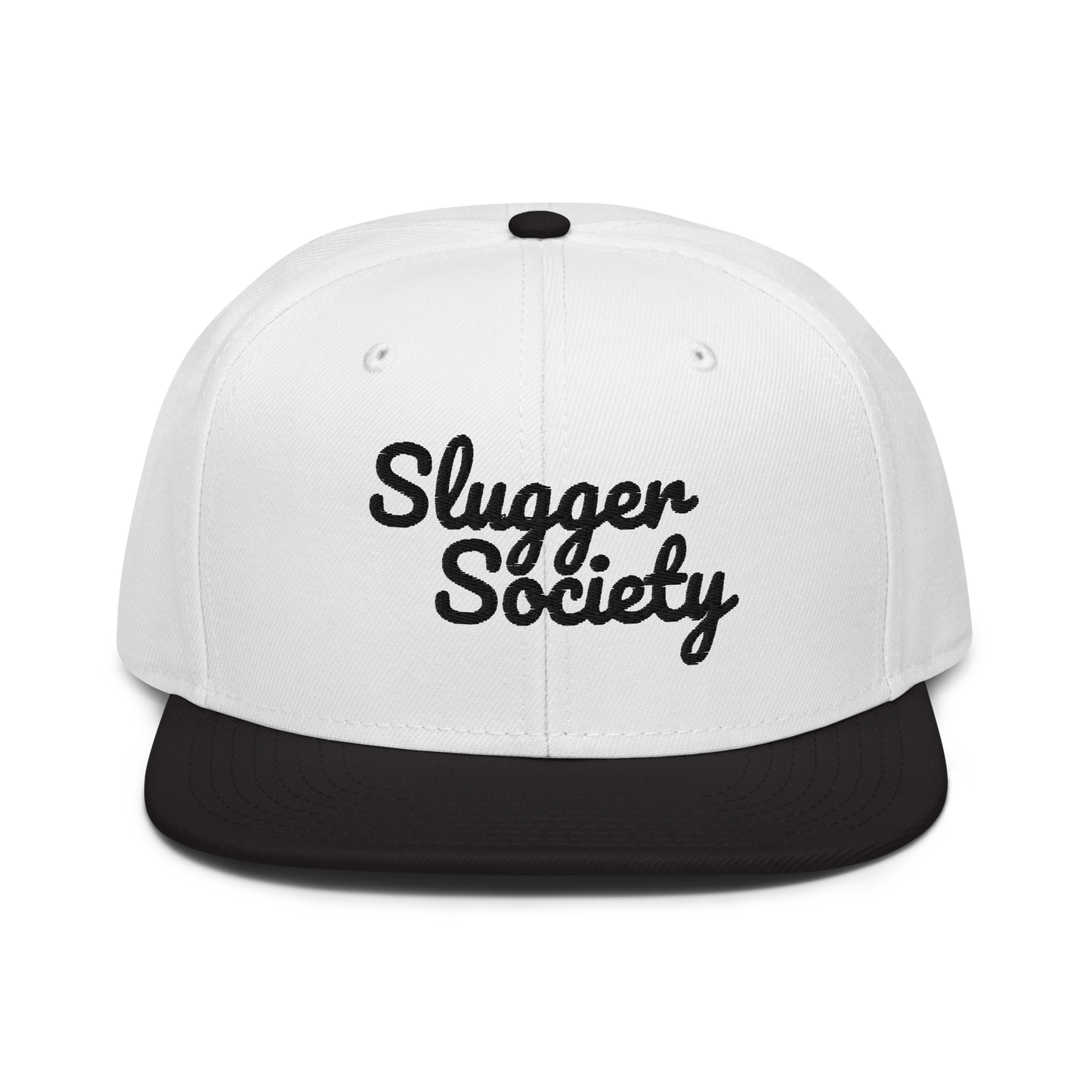 Slugger Society Script White & Black Snapback