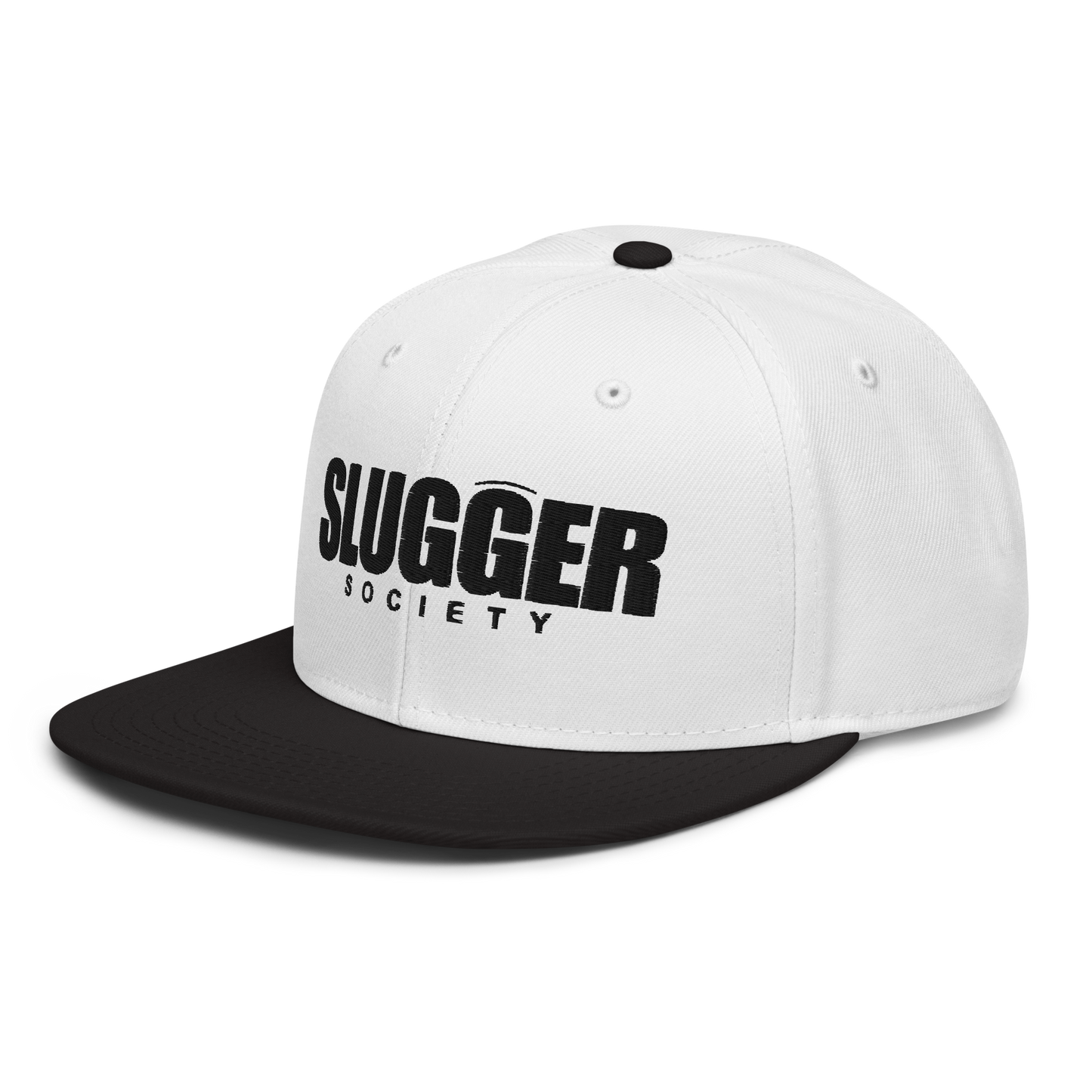 Slugger Society Accent Black & White Black Thread Snapback