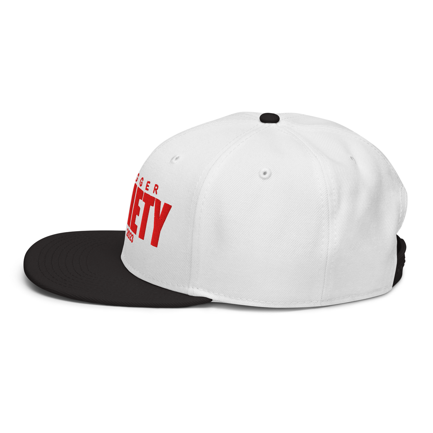Slugger Society EST White & Black Red Thread Snapback