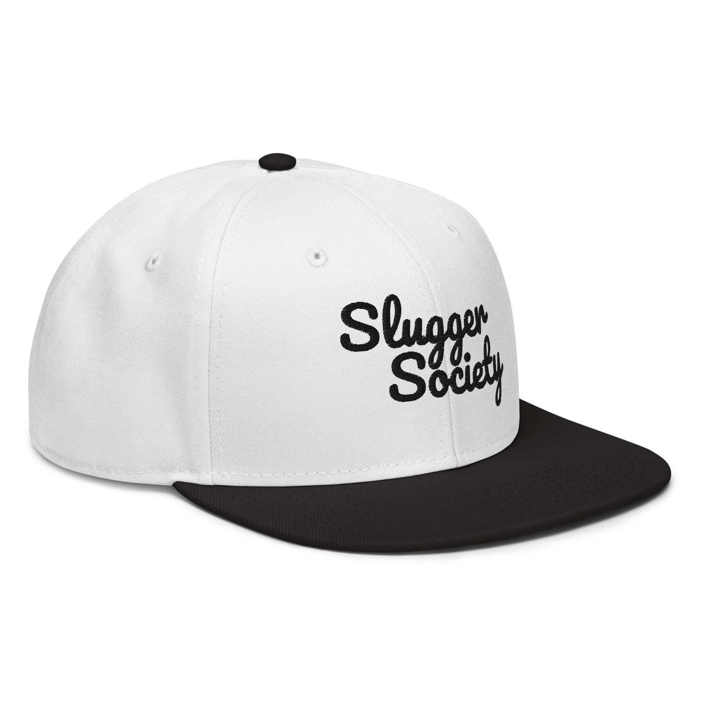 Slugger Society Script White & Black Snapback