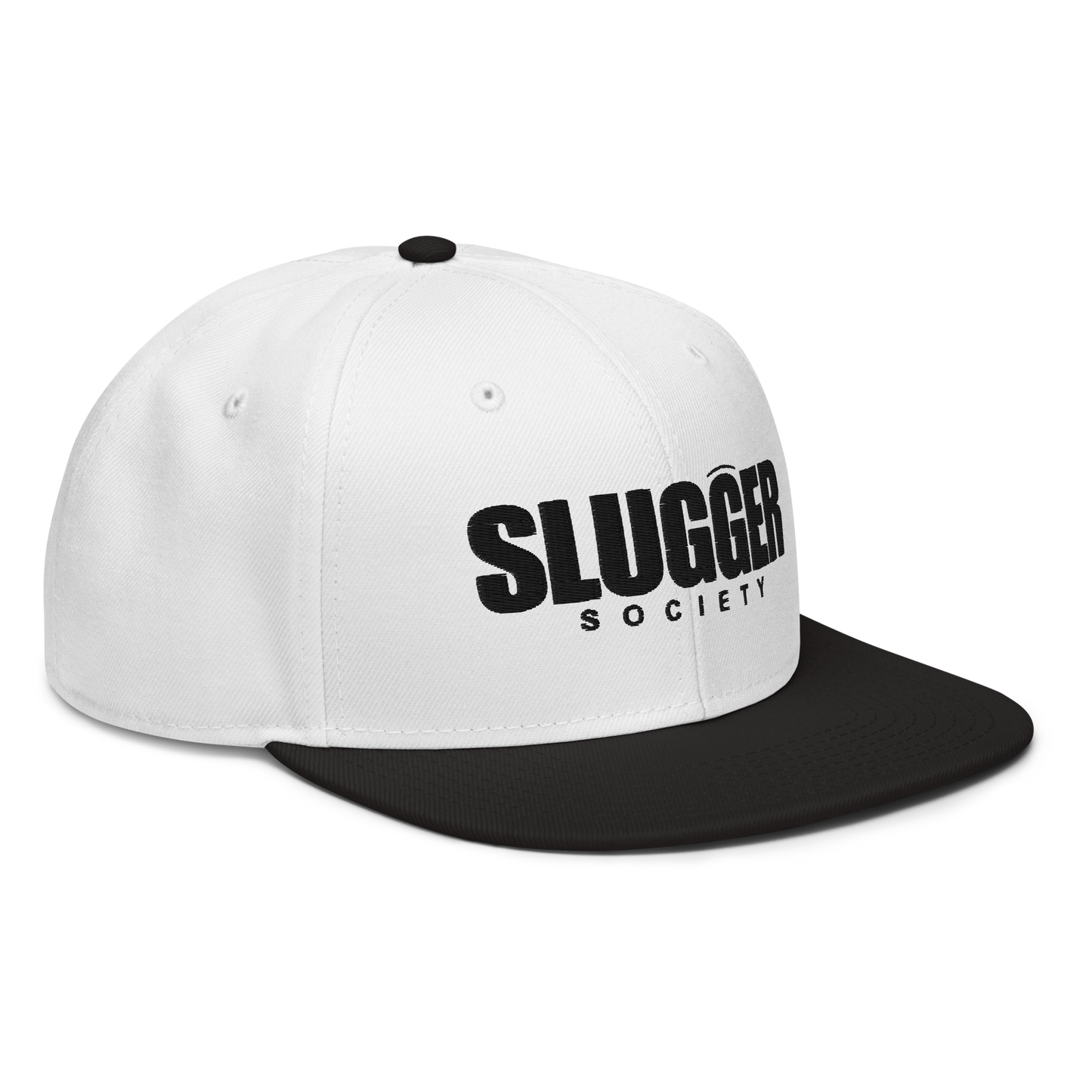 Slugger Society Accent Black & White Black Thread Snapback